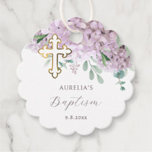 Étiquettes Cadeau Baptême Baptême Brousse Hydrangea Favoriser les ét