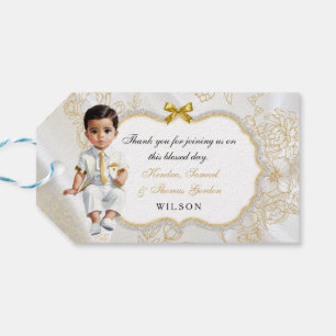 Étiquettes-cadeau Baptême de garçon Bapteme Communion Christening Or