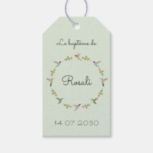 Étiquettes-cadeau Baptême des colibris d'Anna