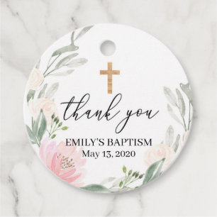 Étiquettes Cadeau Baptême Favoriser Tags, Fille Baptême Tags, Christ