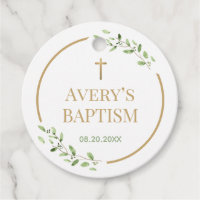 Baptême moderne courre d'or croix personnalisable