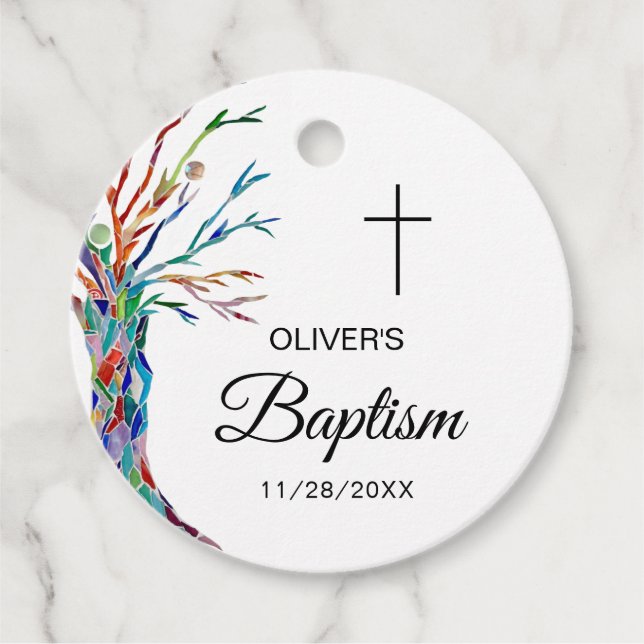 Étiquettes Cadeau Baptême personnalisé Christening (Devant)