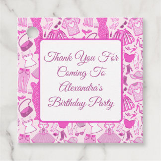 Étiquettes Cadeau Barbiecore Motif de mode rose et rose chaud