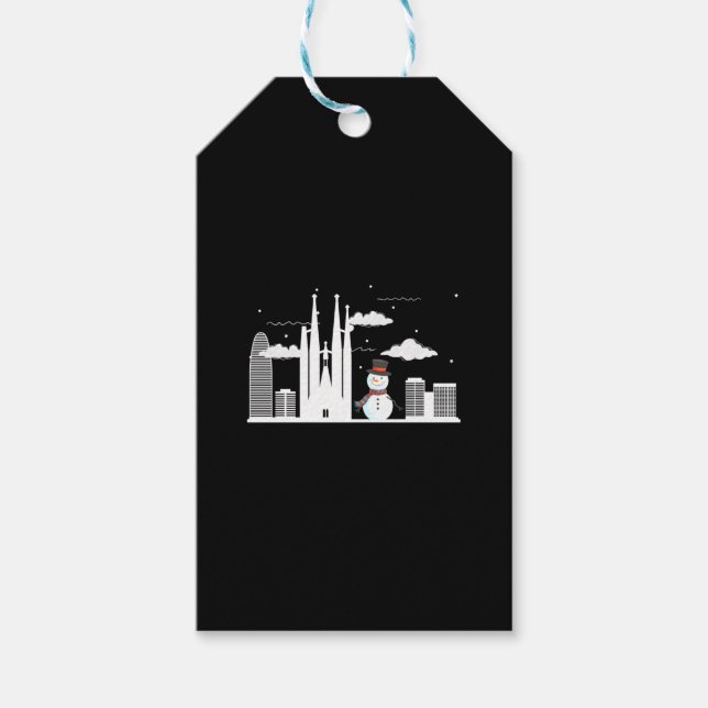 Étiquettes-cadeau Barcelona Snowman (Devant)