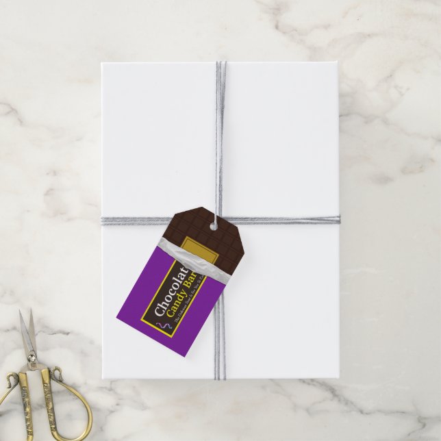 Étiquettes-cadeau Barre à bonbons au chocolat personnalisé (Avec de la ficelle)