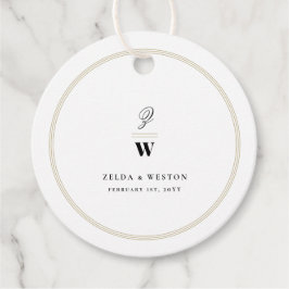 Étiquettes Cadeau Bars classiques Double Monogramme Mariage photo mo
