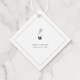 Étiquettes Cadeau Bars classiques Double Monogramme Mariage photo mo