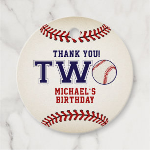 Étiquettes Cadeau Baseball 2e anniversaire