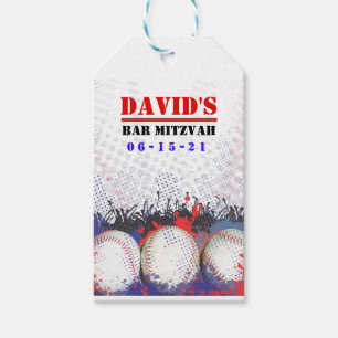 Étiquettes-cadeau BASEBALL SPLATTER Bar Mitzvah Reprendre Accueil Ta