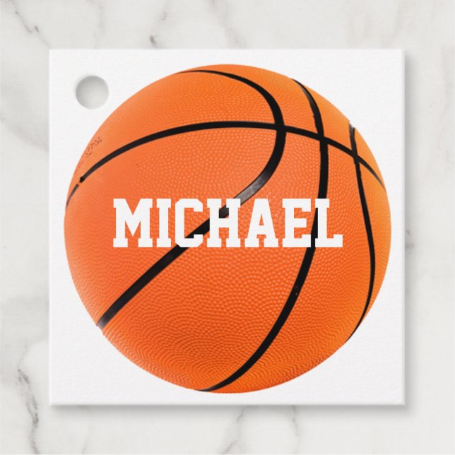 Étiquettes Cadeau Basket-ball Votre nom (Devant)