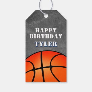 Étiquettes-cadeau Basketball Ball Chalkboard Photo Anniversaire