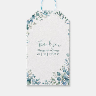 Étiquettes-cadeau Bateau à voile côtier vintage bleu Mariage floral