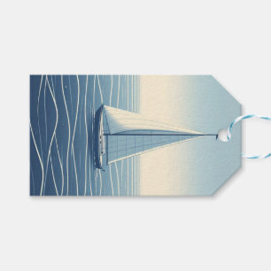 Étiquettes-cadeau Bateau à voile en haute mer