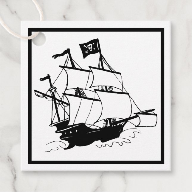 Étiquettes Cadeau Bateau pirate (Devant)