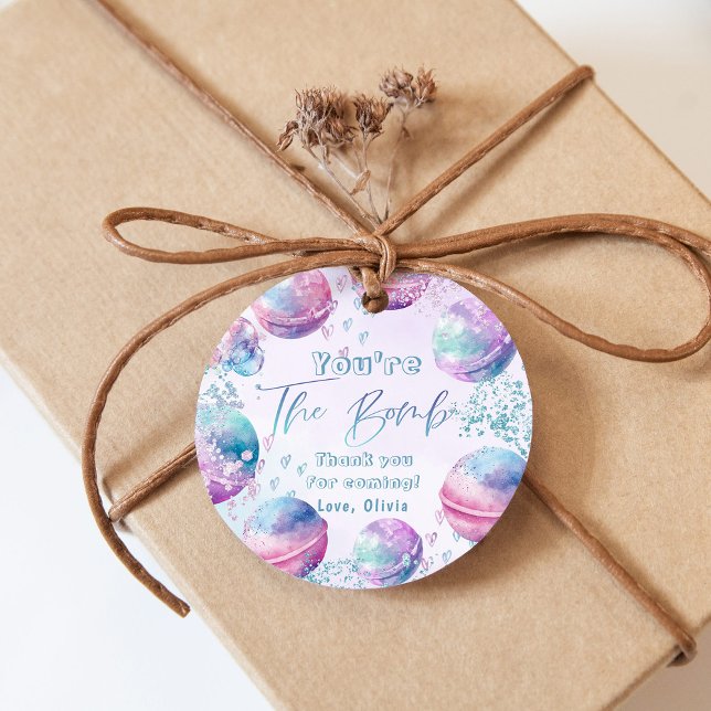 Étiquettes Cadeau Bath bombe faisant fête d'anniversaire merci (Créateur téléchargé)