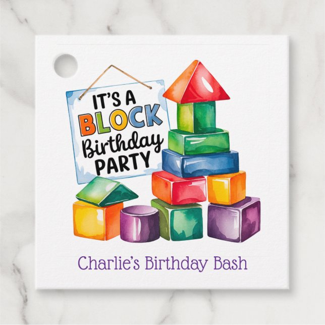 Étiquettes Cadeau Bâtiments à l'anniversaire Merci Bash (Devant)