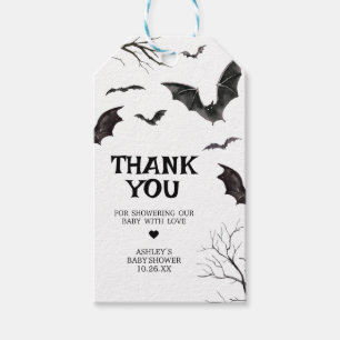 Étiquettes-cadeau Bats noirs et blancs d'Halloween Favoriser les éti