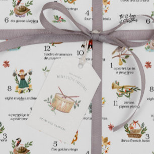 Étiquettes-cadeau Batteurs qui tambourinent 12 Jours de Noël