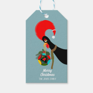 Étiquettes-cadeau Bauble de Noël du coq portugais