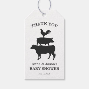 Étiquettes-cadeau BBQ Rustic Couples Baby shower bébé Q