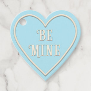 Étiquettes Cadeau "Be Mine" Pastel Blue Heart Victorian Valentine