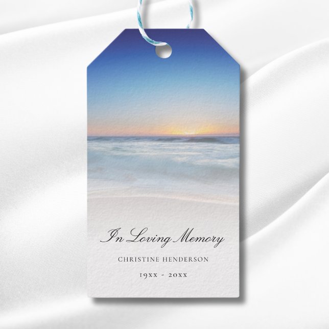 Étiquettes-cadeau Beach Ocean Memorial ou Funeral Tribute (Beach Memorial Gift Tag)