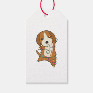 Étiquettes-cadeau Beagle Joyeux Noël Animaux d'hiver Chien