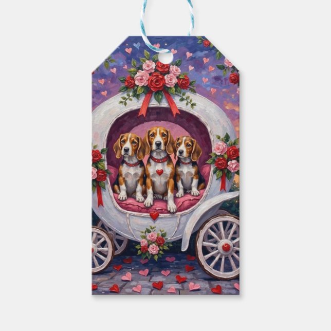 Étiquettes-cadeau Beagles Dog Valentine's Day  (Devant)