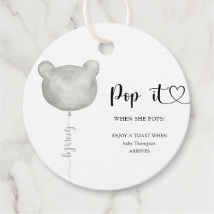 Étiquettes Cadeau Bear Pop it quand elle popote baby shower