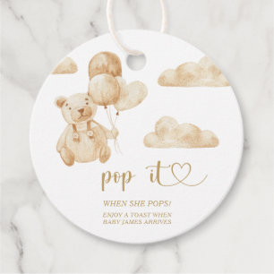 Étiquettes Cadeau Bear Pop it quand elle popote baby shower