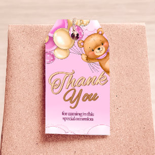 Étiquettes-cadeau Bearly Wait - Balise cadeau Baby shower fille