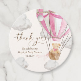 Étiquettes Cadeau Bearly Wait Teddy Ours Merci rose Baby shower