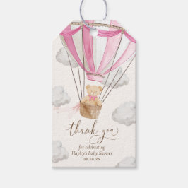 Étiquettes-cadeau Bearly Wait Teddy Ours Merci rose Baby shower