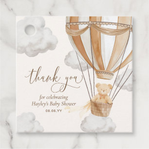 Étiquettes Cadeau Bearly Wait Teddy Ours Merci Tan Baby shower