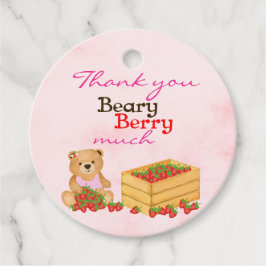 Étiquettes Cadeau Beary Berry Sweet Girls Pink Strawberry Anniversai