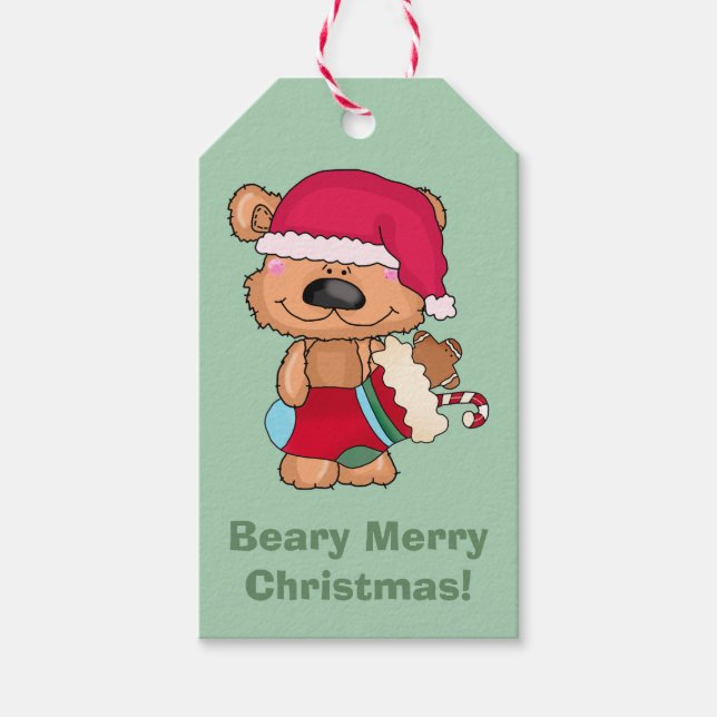 Étiquettes-cadeau Beary Joyeux Noël (Devant)