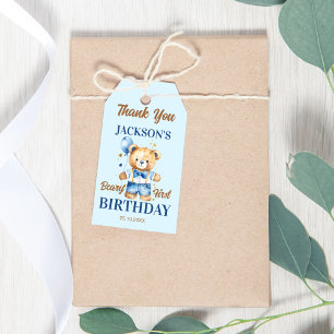 Étiquettes-cadeau Beary premier garçons anniversaire mignon teden fa