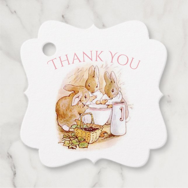 Étiquettes Cadeau Beatrix Potter Bunny Baby shower lapin (Devant)