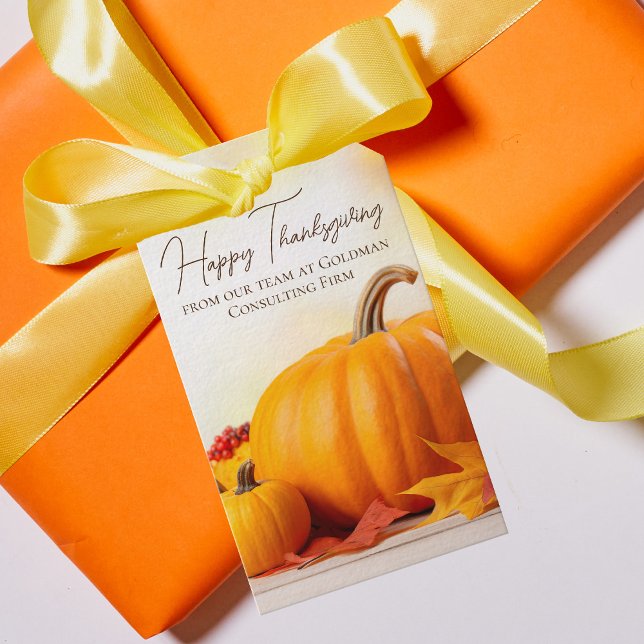Étiquettes-cadeau Beau Bon thanksgiving Citrouille personnalisable (Créateur téléchargé)