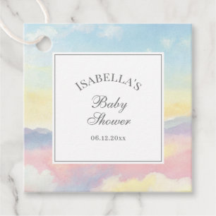 Étiquettes Cadeau Beau ciel et nuages Baby shower Merci