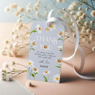 Étiquettes-cadeau Beau Daisy Wild Un 1er Anniversaire Merci