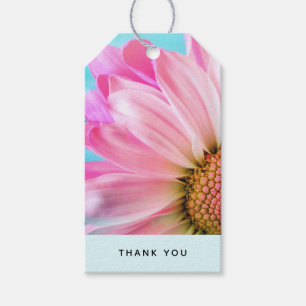 Étiquettes-cadeau Beau Merci photo à fleurs roses rapprochées