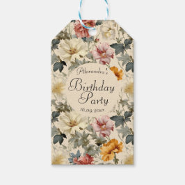 Étiquettes-cadeau Beau modèle moderne rétro floral motif Anniversair
