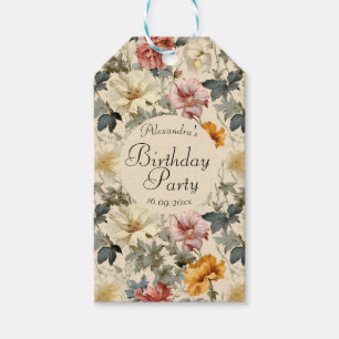 Étiquettes-cadeau Beau modèle moderne rétro floral motif Anniversair