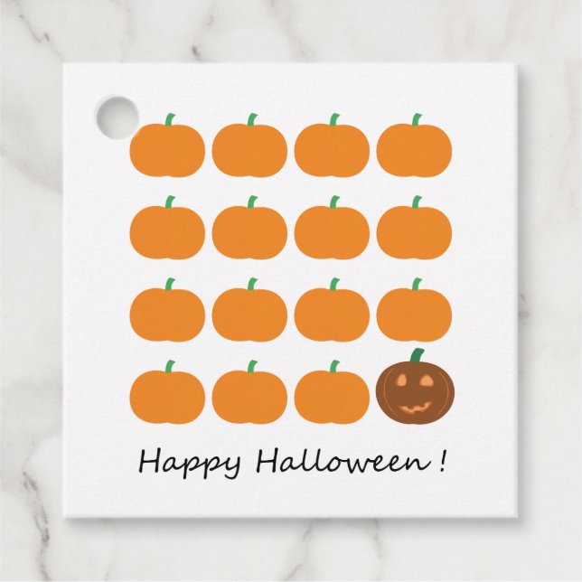 Étiquettes Cadeau Beau Patch Citrouille Halloween (Devant)