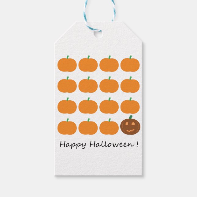 Étiquettes-cadeau Beau Patch Citrouille Halloween (Devant)