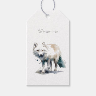 Étiquettes-cadeau Beauté de l'Arctique : Coutume de Fox d'hiver