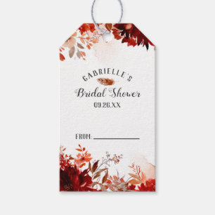 Étiquettes-cadeau Beauté rustique Floral Bordure nuptiale douche