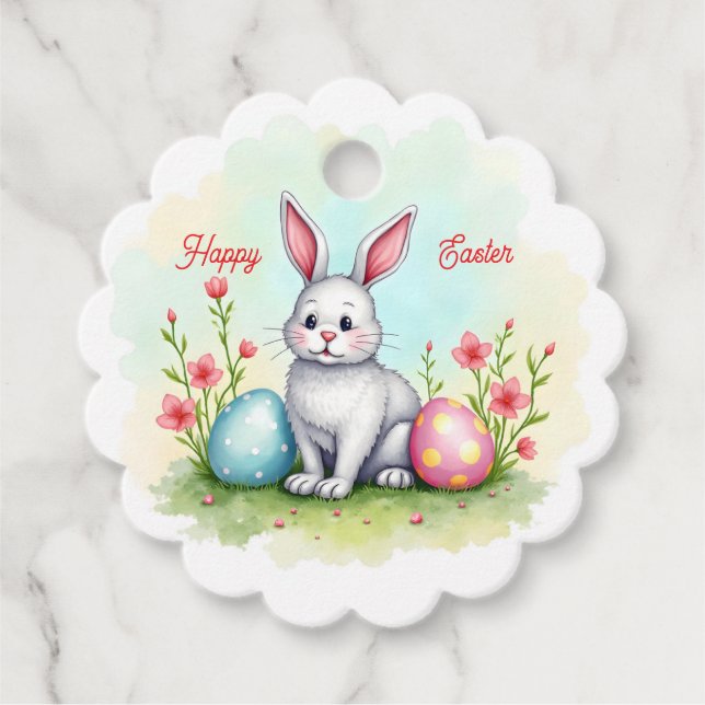 Étiquettes Cadeau Beautiful Cute Easter Bunny Collection (Devant)
