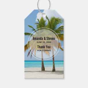 Étiquettes-cadeau Beaux palmiers sur un mariage tropical de plage